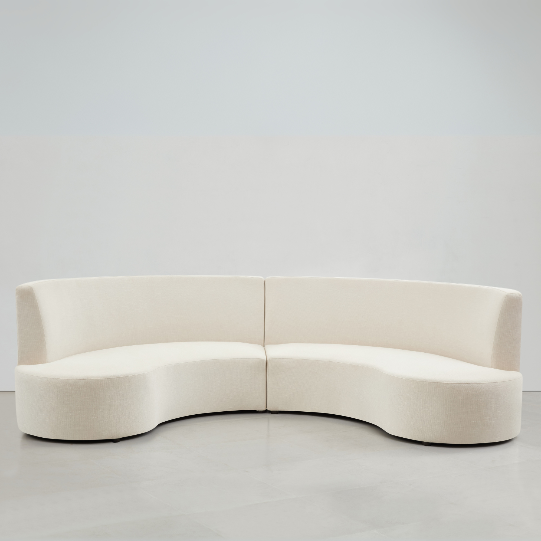 Celine Curve Modular Sofa - Natural White Premium Fabric - sofa Natural White BUBULAND HOME