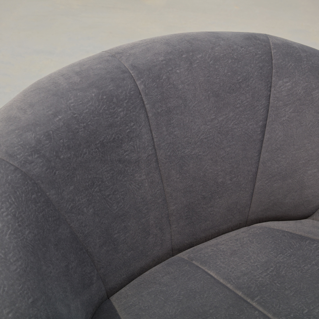 Hugo Swivel Armchair - Grey Patterned Velvet
