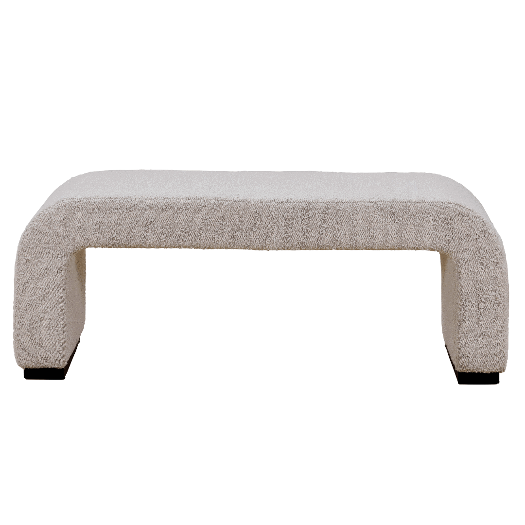 Arch Bench Ottoman - Premium Ivory Boucle 60cm/120cm/155cm/180cm BUBULAND HOME