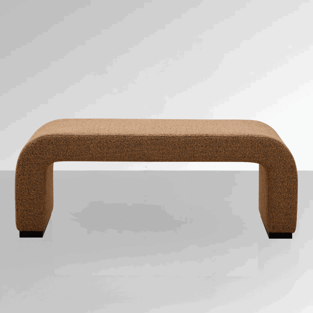 Arch Bench Ottoman  - Premium Terracotta Boucle BUBULAND HOME