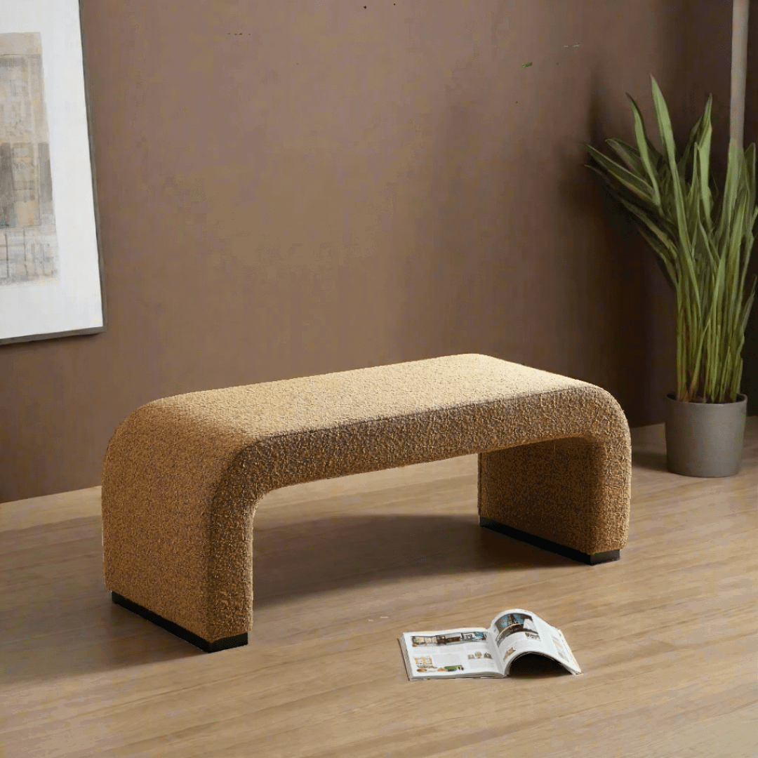 Arch Bench Ottoman - Premium Terracotta Boucle BUBULAND HOME