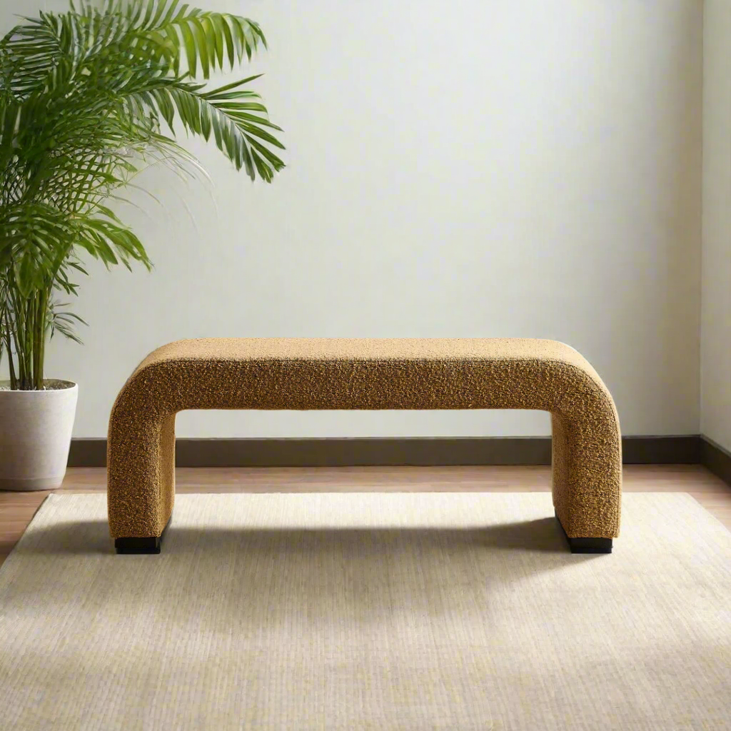 Arch Bench Ottoman - Premium Terracotta Boucle BUBULAND HOME