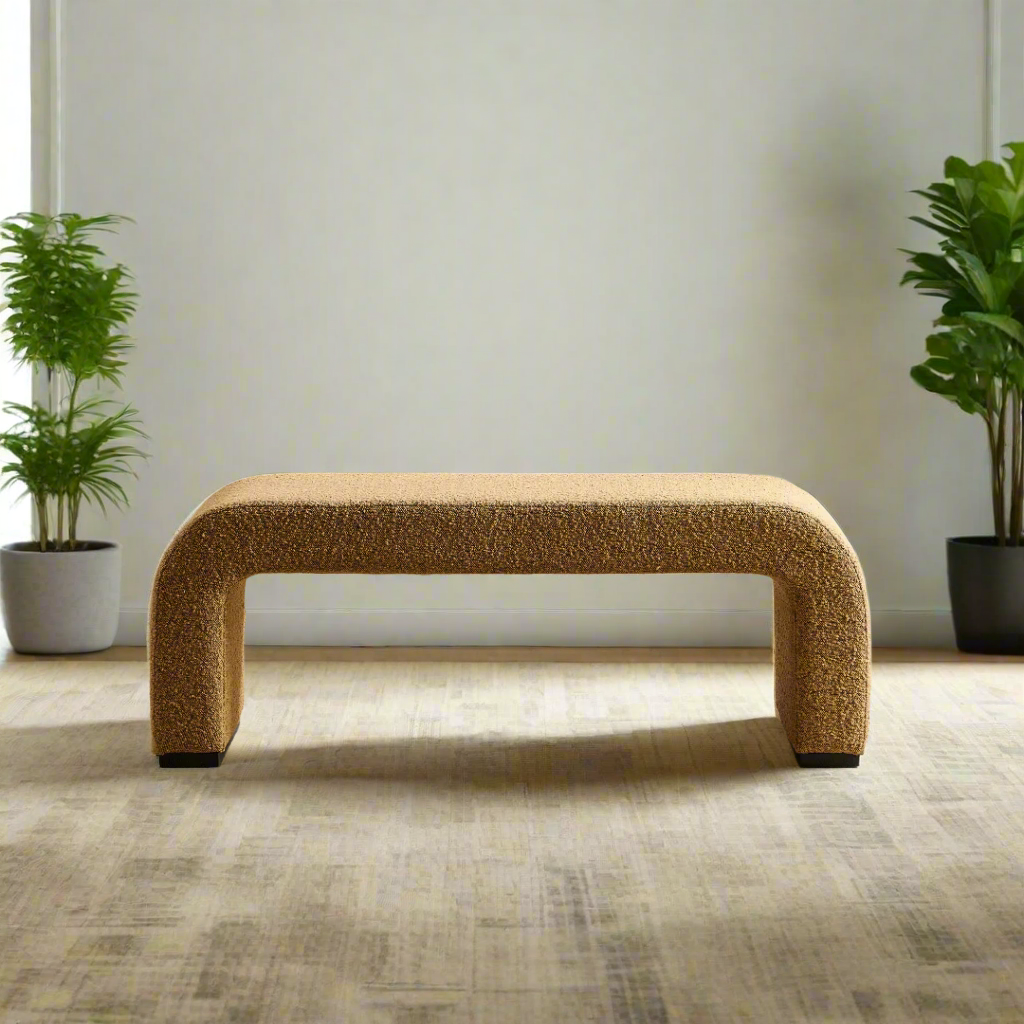 Arch Bench Ottoman - Premium Terracotta Boucle BUBULAND HOME