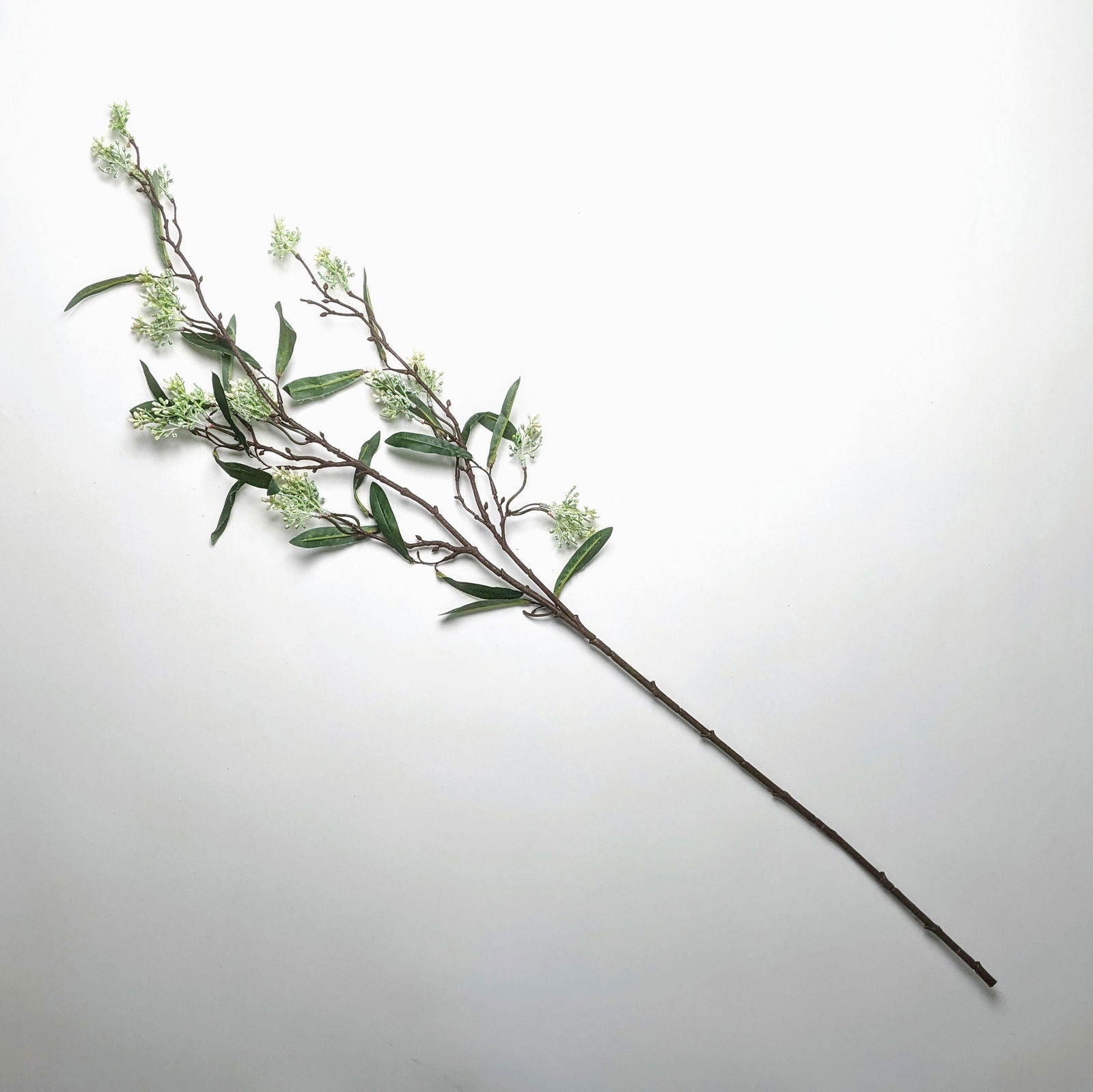 Artificial Gum Stem Long Leaves - Silver - Floral Default Title BUBULAND HOME
