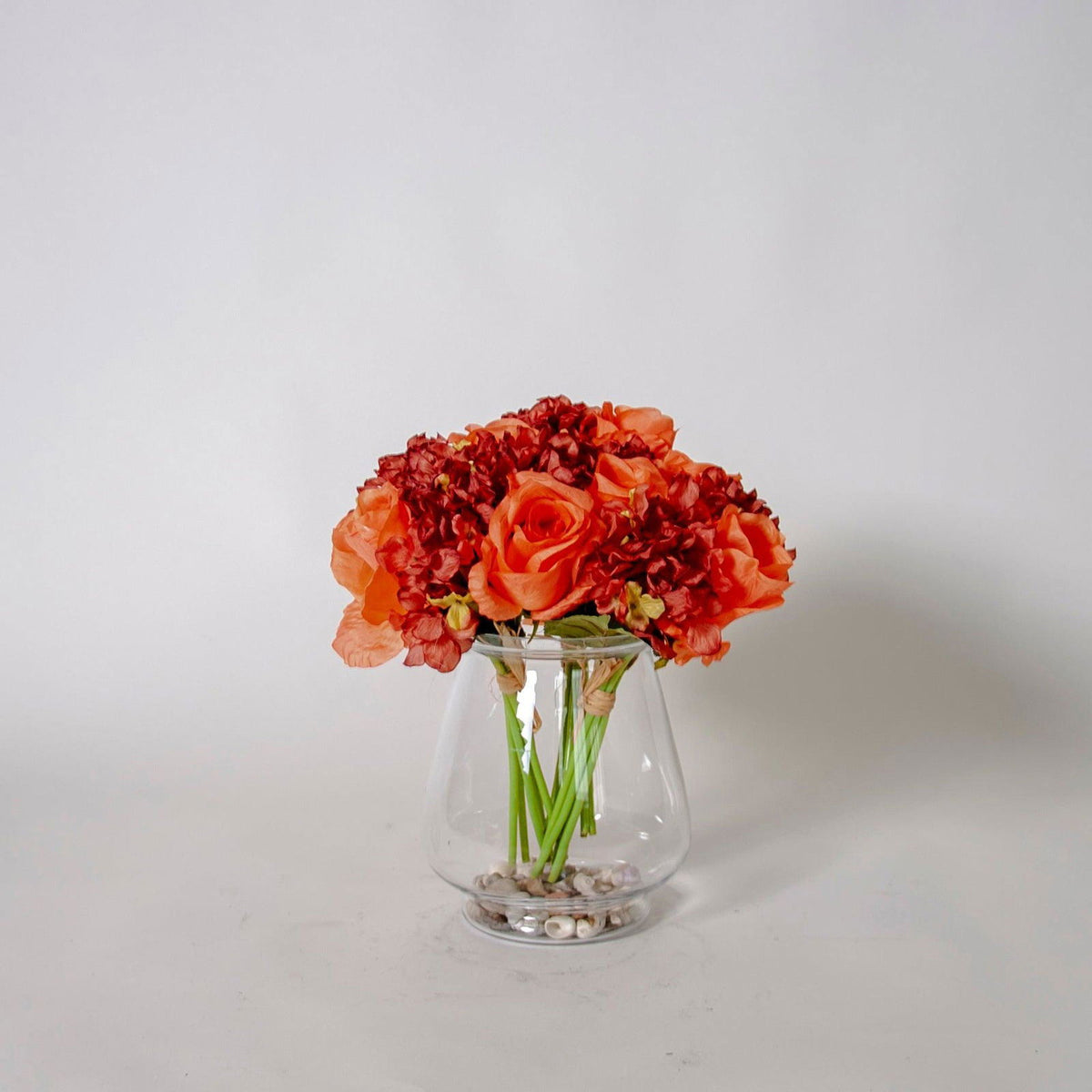 Artificial Red Rose and Milan Hydrangea Bouquet - Floral Default Title BUBULAND HOME