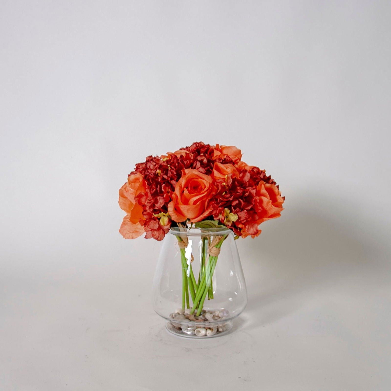 Artificial Red Rose and Milan Hydrangea Bouquet BUBULAND HOME