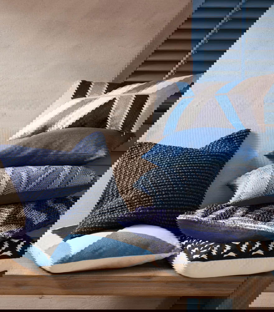 Beyond the Ocean Cotton Cushion - Cushions Blue BUBULAND HOME