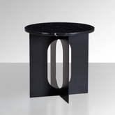 Black Marble and Metal Side Table BUBULAND HOME