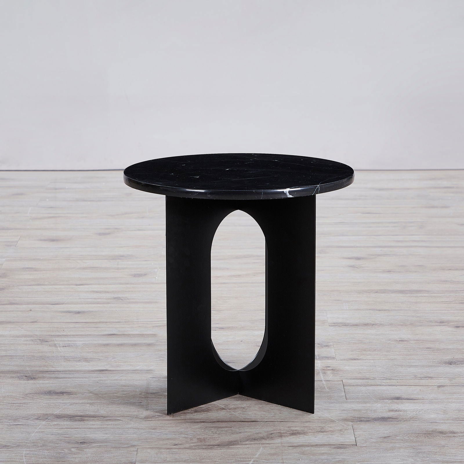 Black Marble and Metal Side Table BUBULAND HOME
