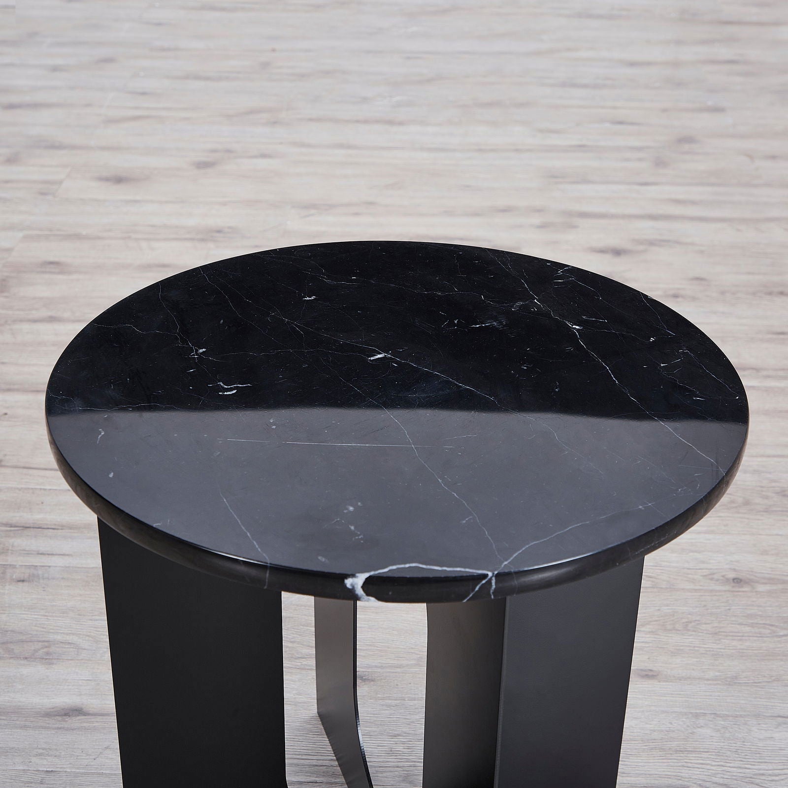 Black Marble and Metal Side Table BUBULAND HOME