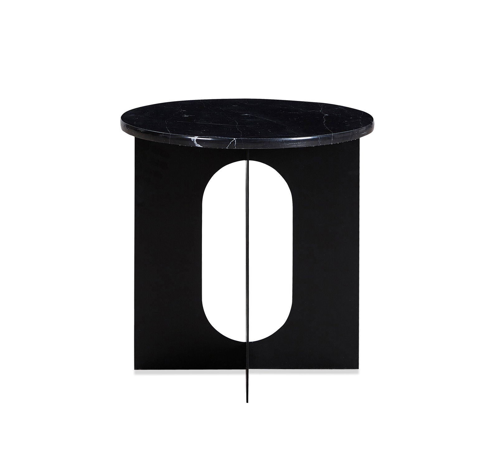 Black Marble and Metal Side Table BUBULAND HOME