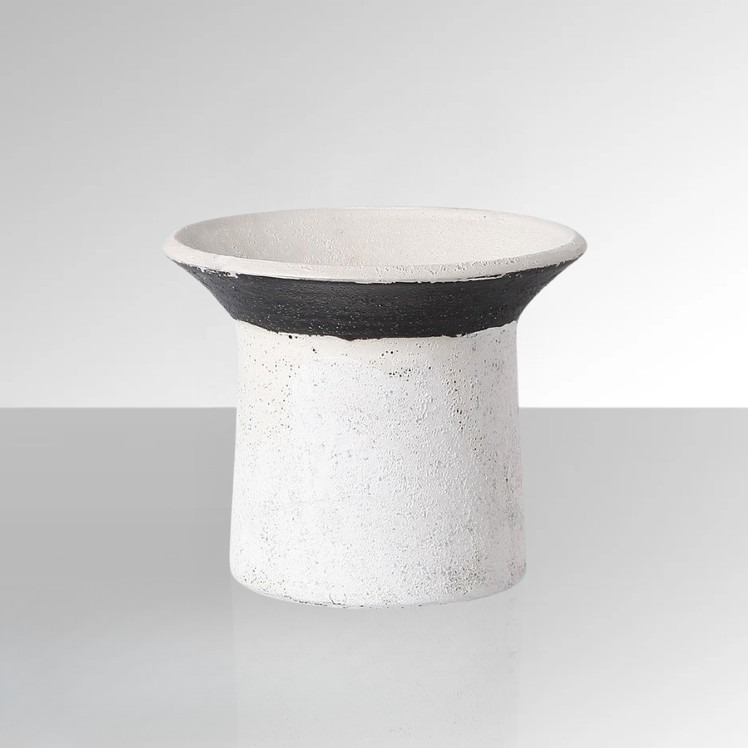 Black and White Ceramic Cup Vase - vases Default Title BUBULAND HOME
