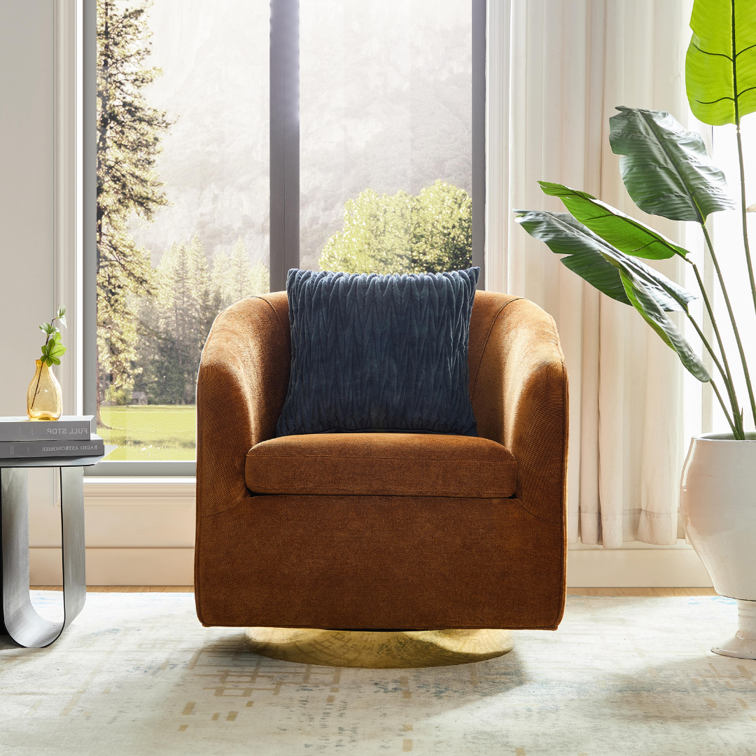 Charlotte Tub Swivel Armchair - Copper - Armchair Copper BUBULAND HOME