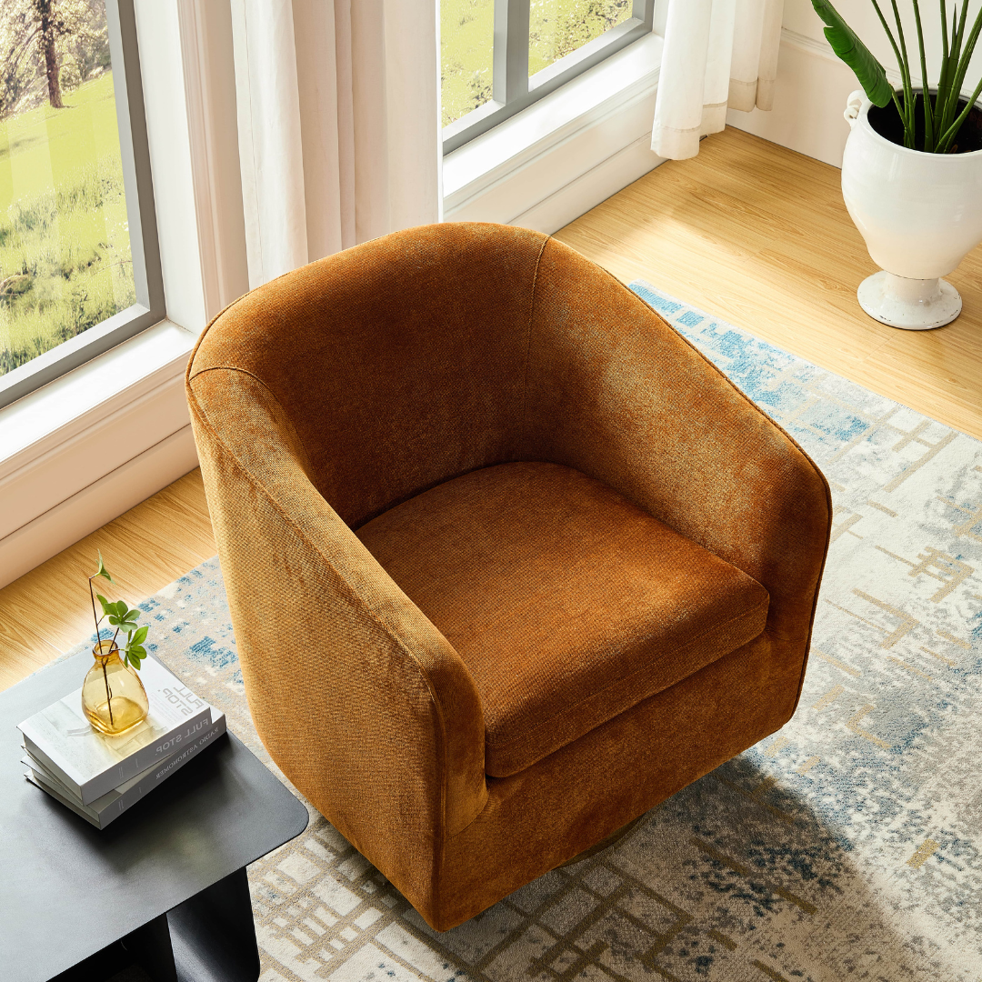 Charlotte Tub Swivel Armchair - Copper - Armchair Copper BUBULAND HOME
