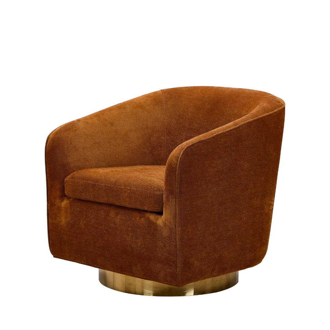 Charlotte Tub Swivel Armchair - Copper - Armchair Copper BUBULAND HOME