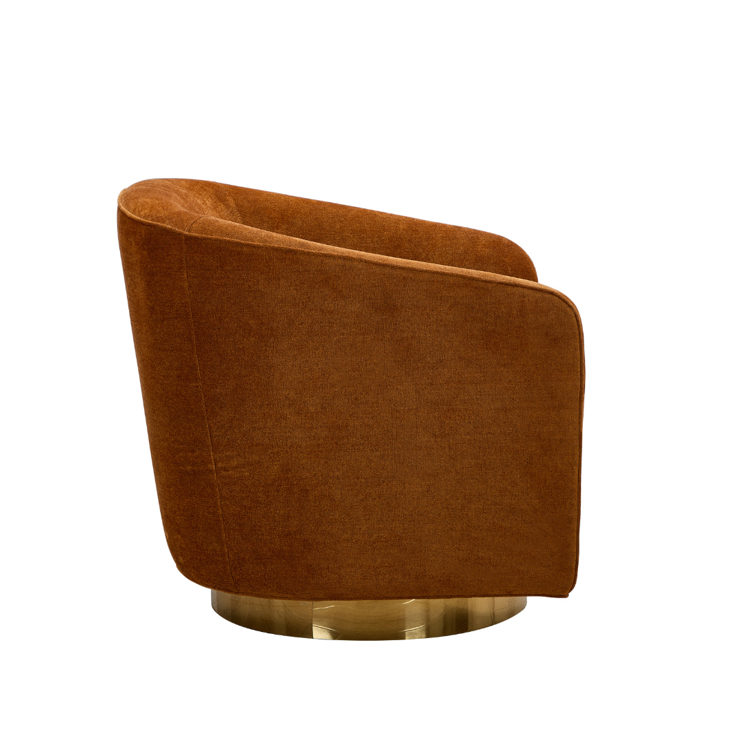 Charlotte Tub Swivel Armchair - Copper - Armchair Copper BUBULAND HOME