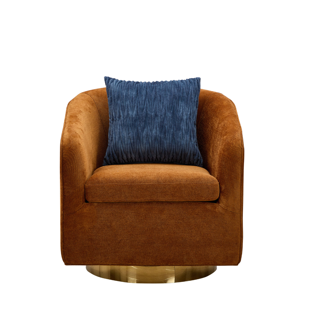 Charlotte Tub Swivel Armchair - Copper - Armchair Copper BUBULAND HOME