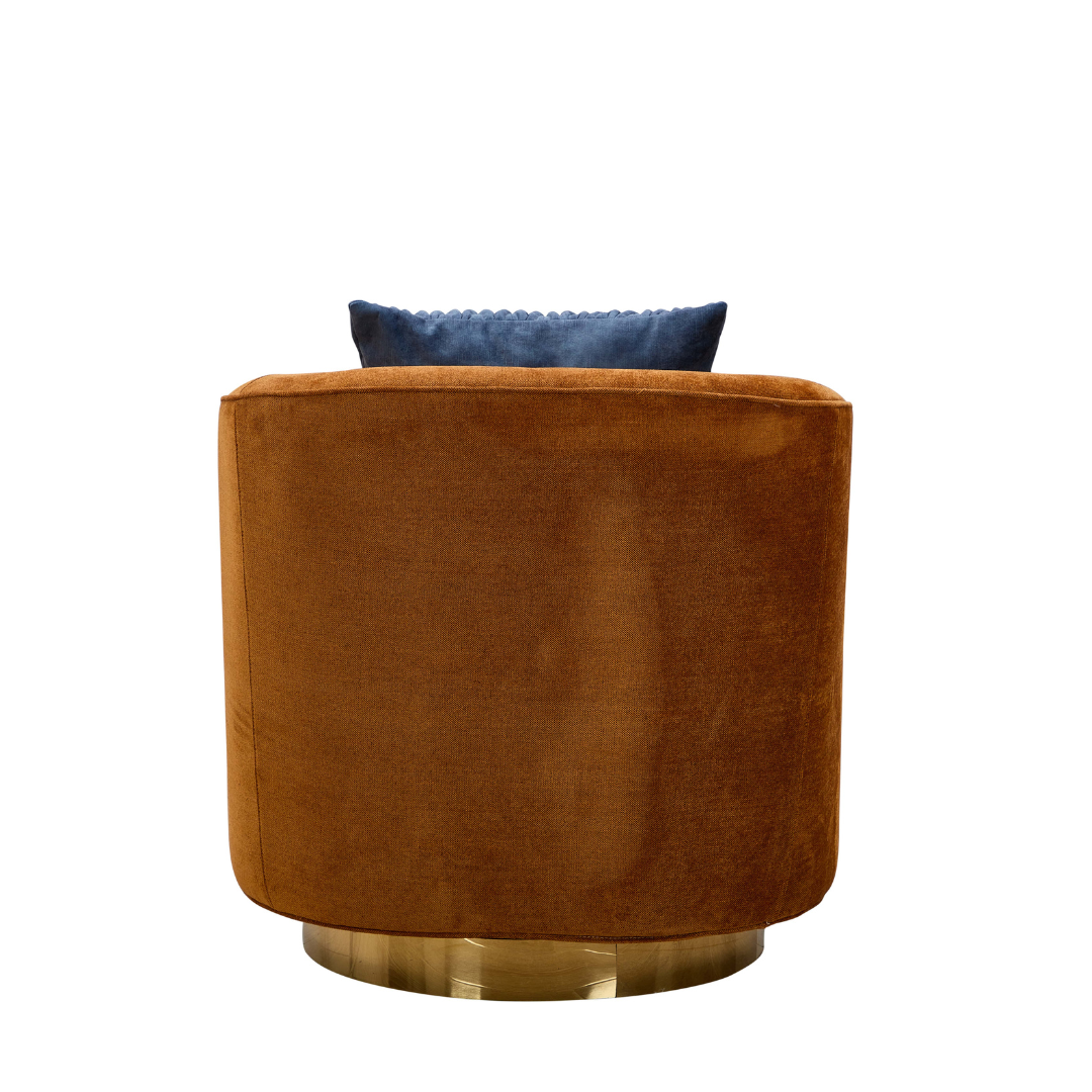 Charlotte Tub Swivel Armchair - Copper - Armchair Copper BUBULAND HOME