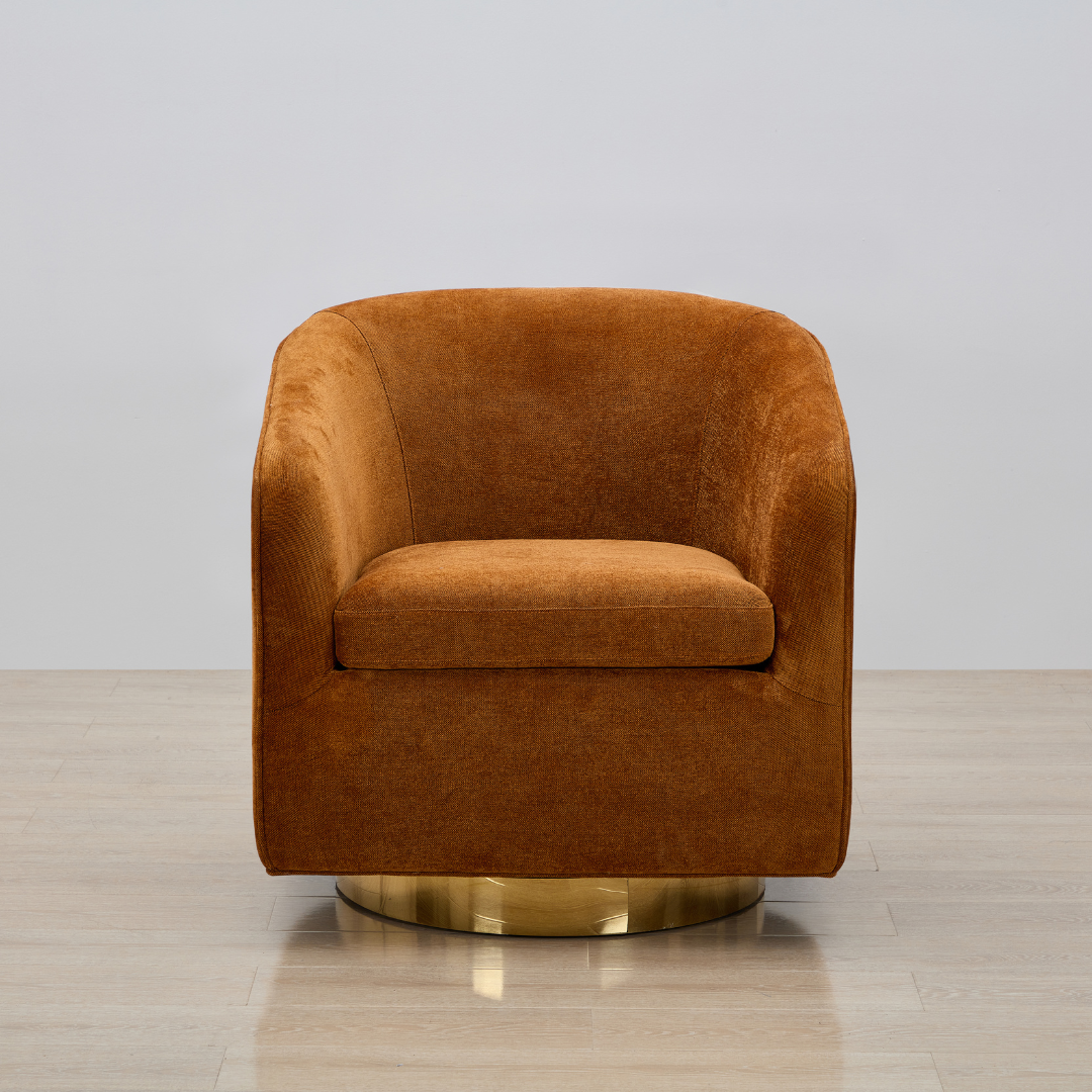 Charlotte Tub Swivel Armchair - Copper - Armchair Copper BUBULAND HOME