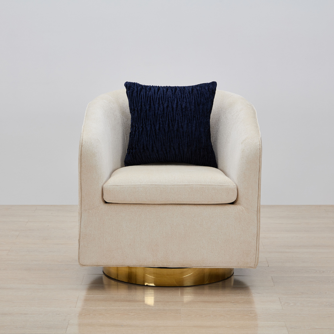 Charlotte Tub Swivel Armchair - Ivory BUBULAND HOME
