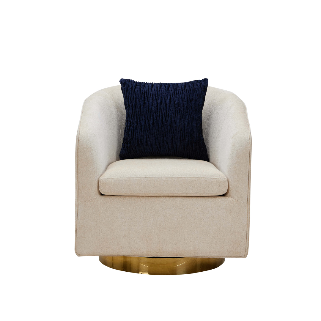 Charlotte Tub Swivel Armchair - Ivory BUBULAND HOME