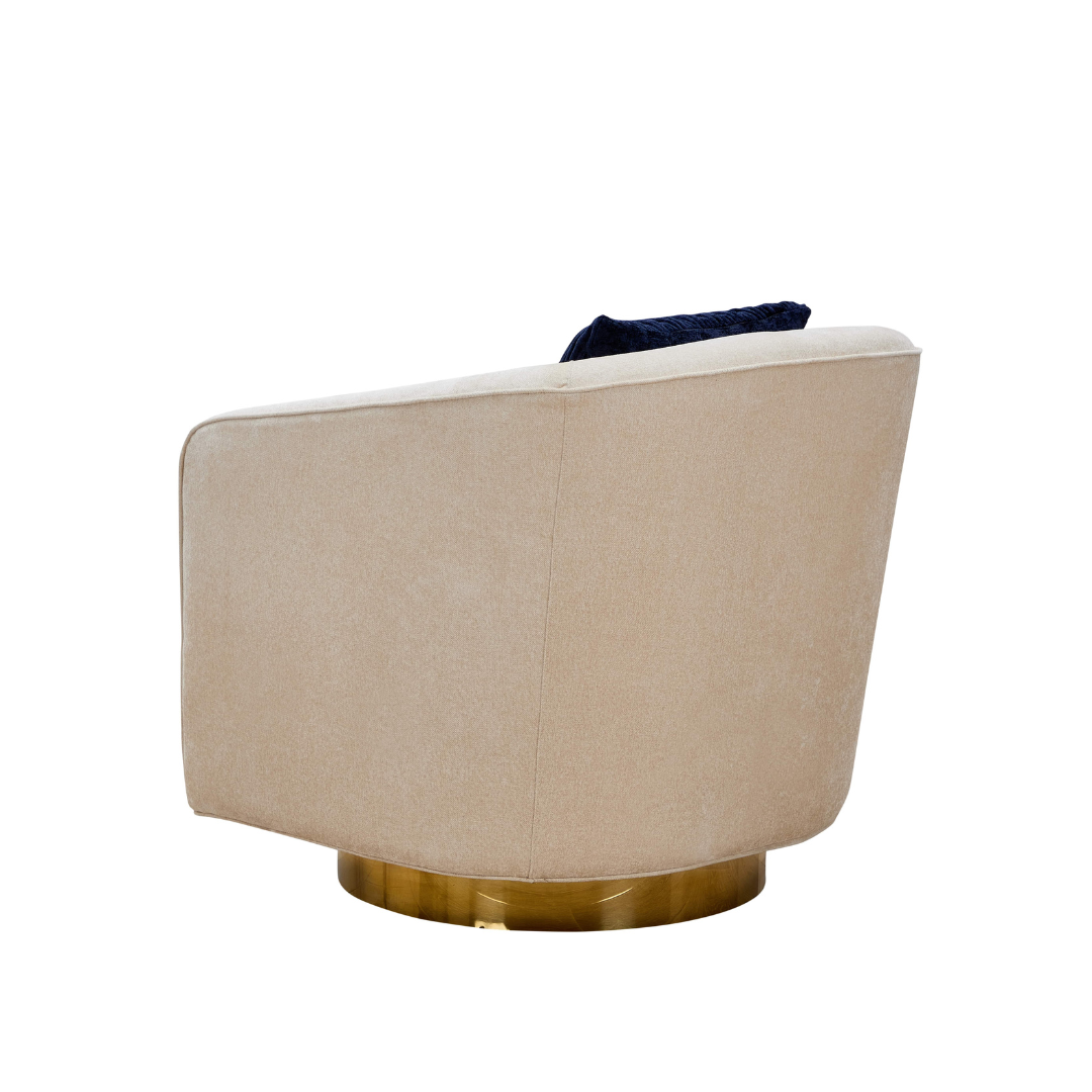Charlotte Tub Swivel Armchair - Ivory BUBULAND HOME