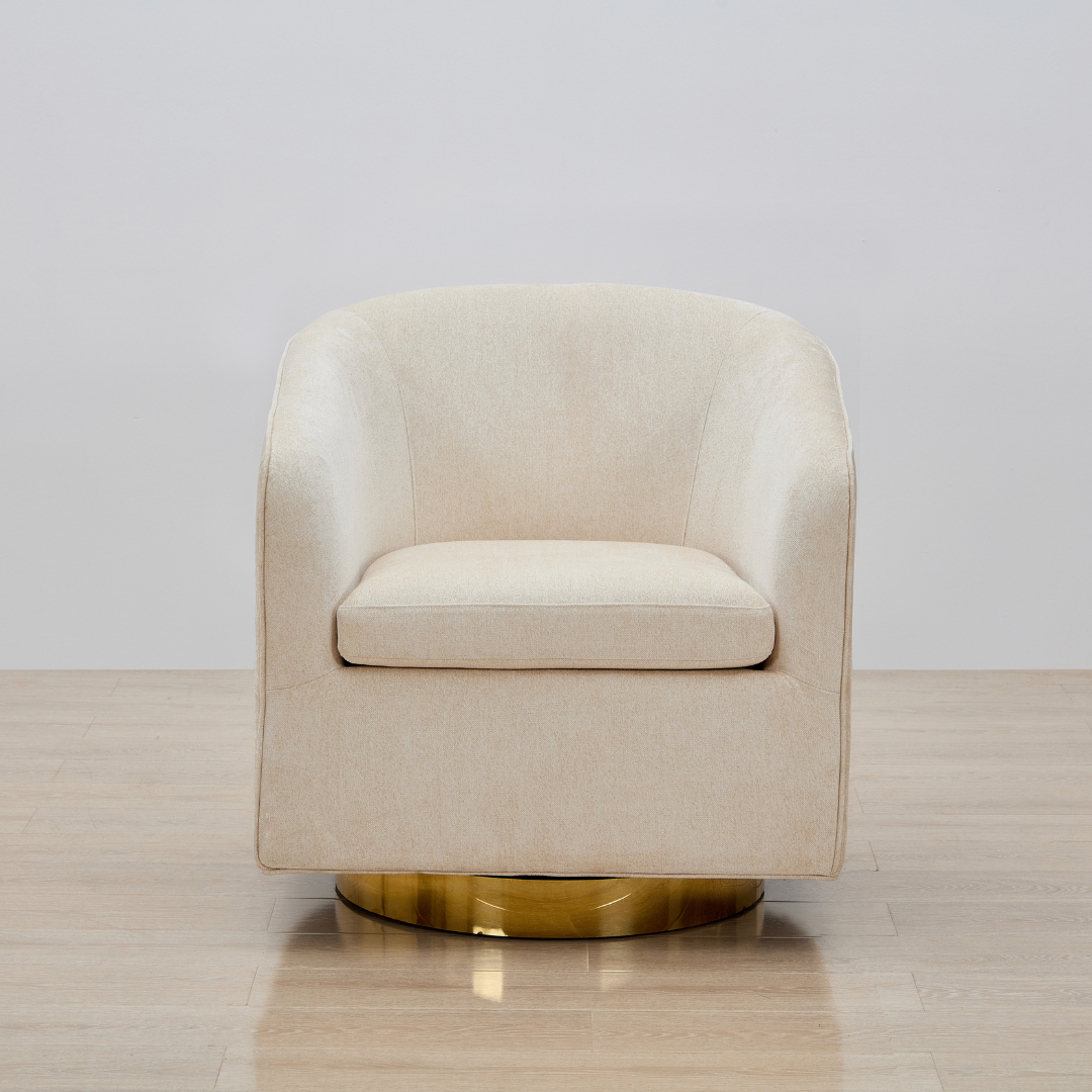 Charlotte Tub Swivel Armchair - Ivory BUBULAND HOME