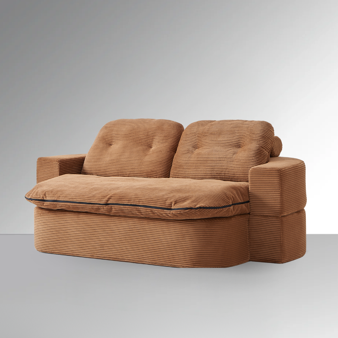 Loop Convertible Sofa Bed - Textured Fabric - sofa Natural White Textured Fabric BUBULAND HOME