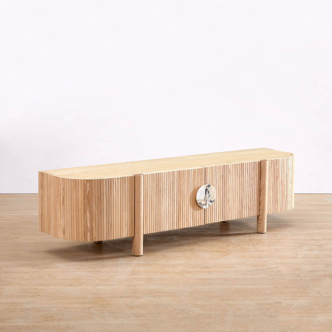 Craft Entertainment Unit - Natural | Customise Marble Handle BUBULAND HOME