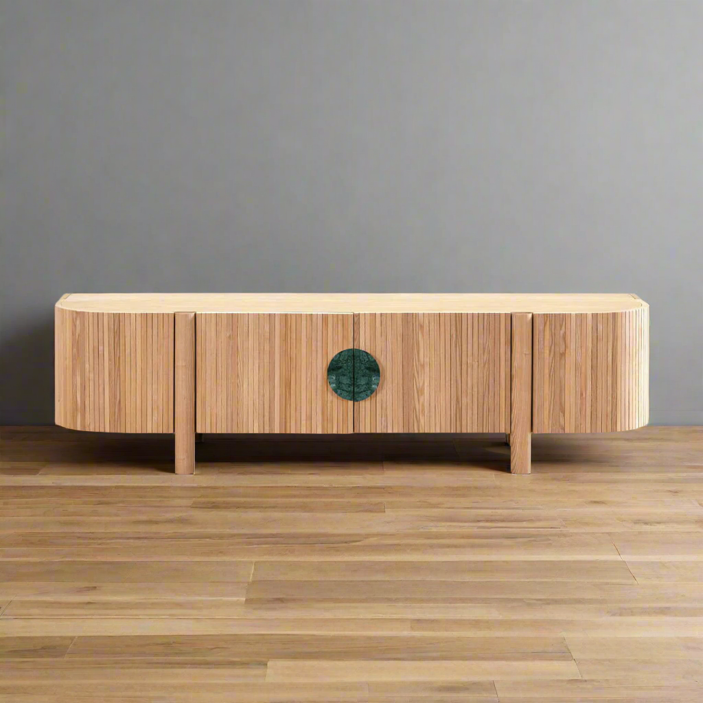 Craft Entertainment Unit - Natural | Customise Marble Handle BUBULAND HOME