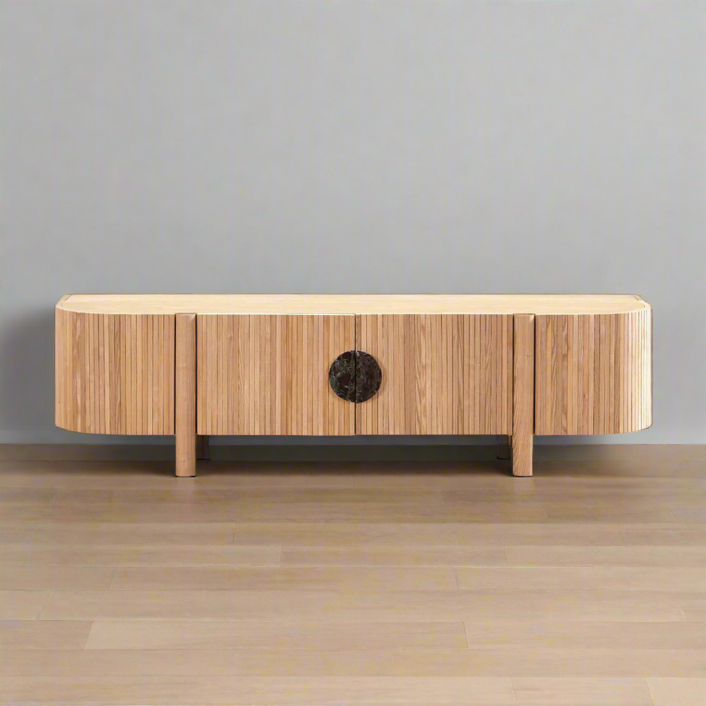 Craft Entertainment Unit - Natural | Customise Marble Handle BUBULAND HOME