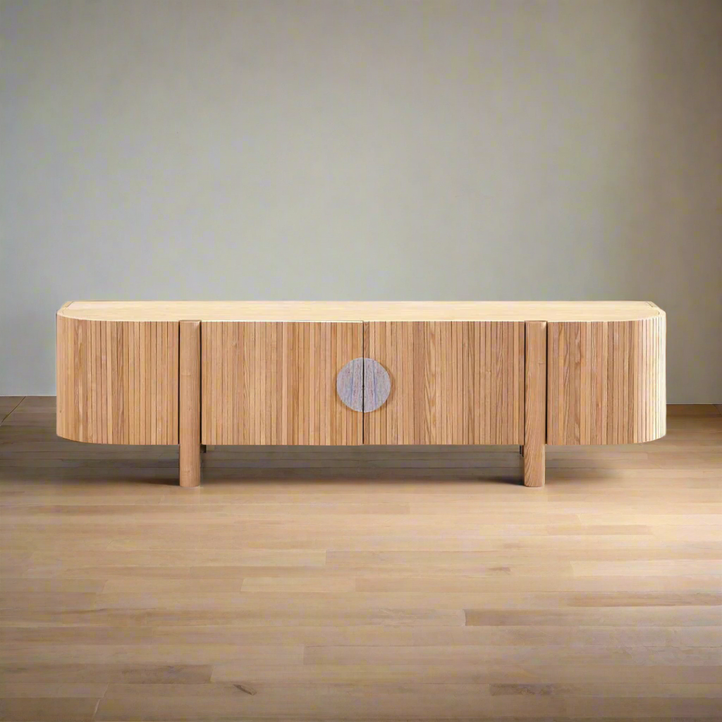 Craft Entertainment Unit - Natural | Customise Marble Handle BUBULAND HOME