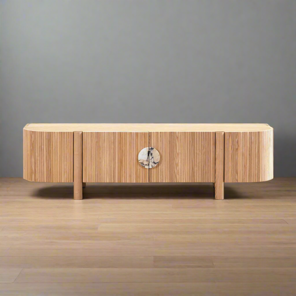 Craft Entertainment Unit - Natural | Customise Marble Handle BUBULAND HOME