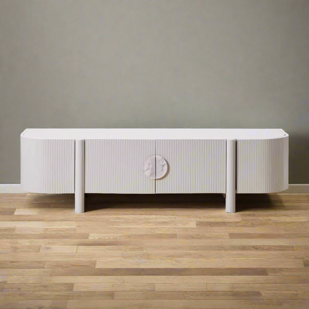 Craft Entertainment Unit - White | Customise Marble Handle BUBULAND HOME