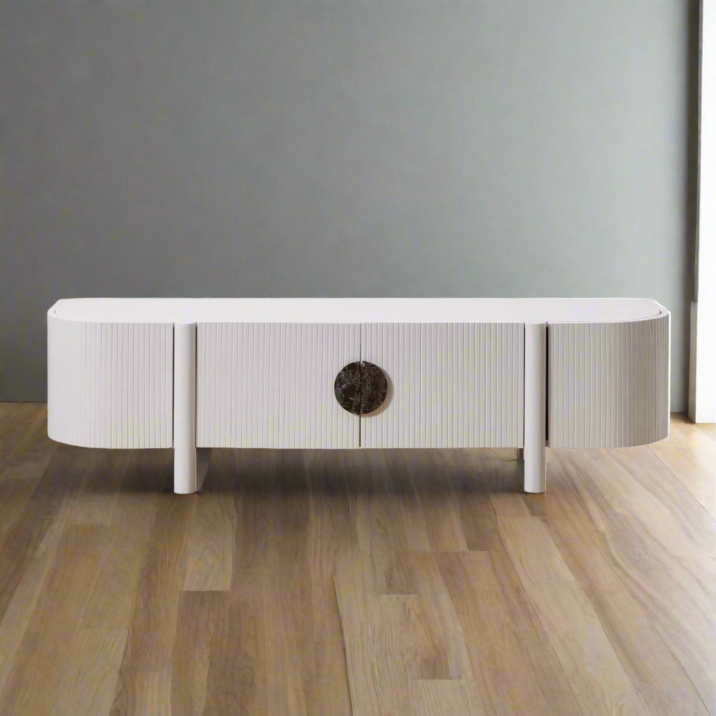 Craft Entertainment Unit - White | Customise Marble Handle BUBULAND HOME