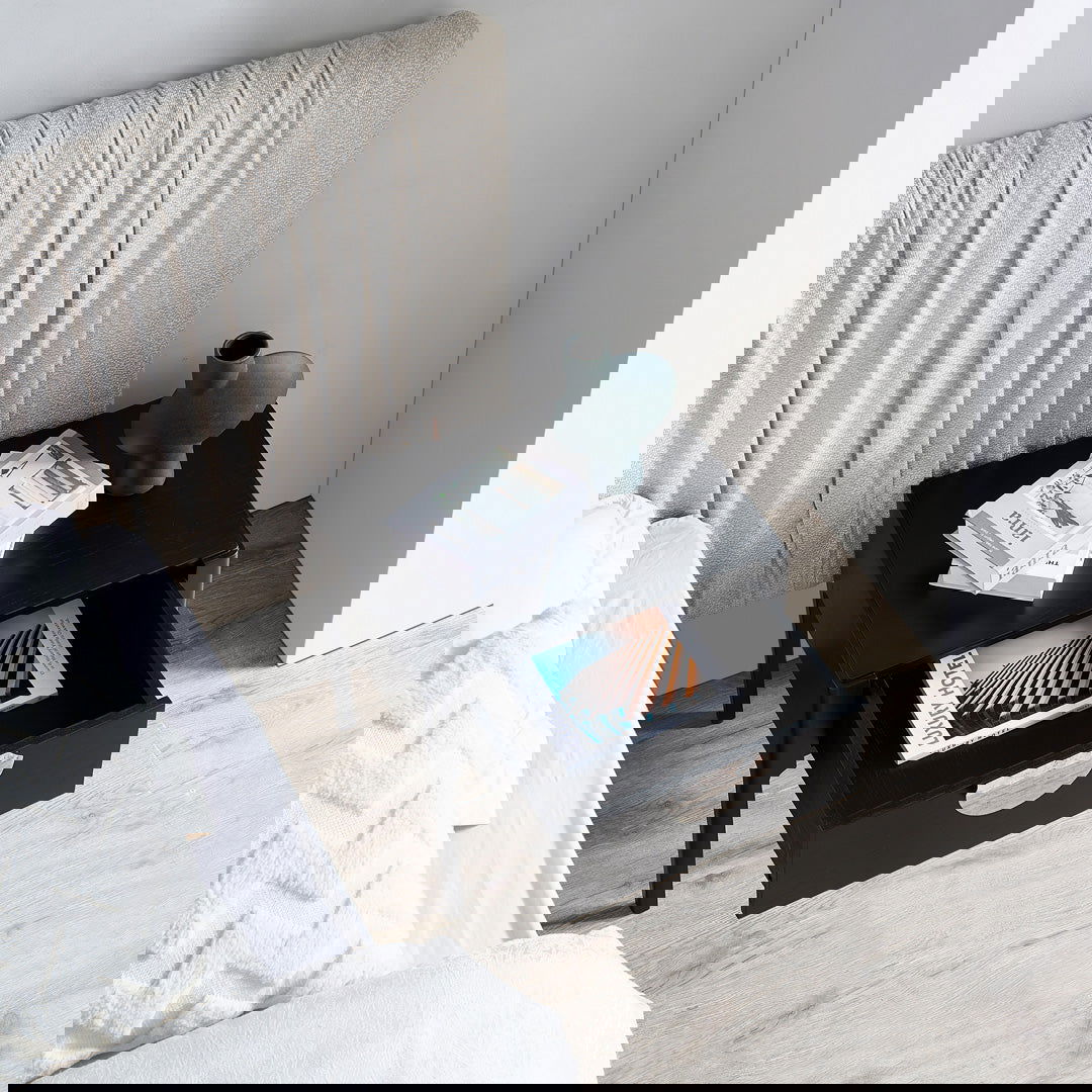 Craft Hardwood & Marble Side Table - Black | Customisable Marble Handle - Side Table Guatemala Green BUBULAND HOME