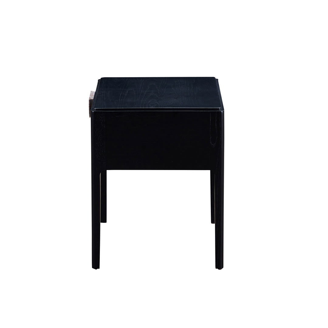 Craft Hardwood & Marble Side Table - Black | Customisable Marble Handle - Side Table Guatemala Green BUBULAND HOME