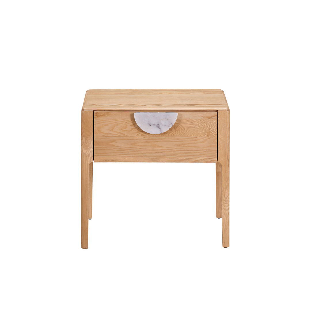Craft Hardwood & Marble Side Table - Natural | Customisable Marble Handle BUBULAND HOME