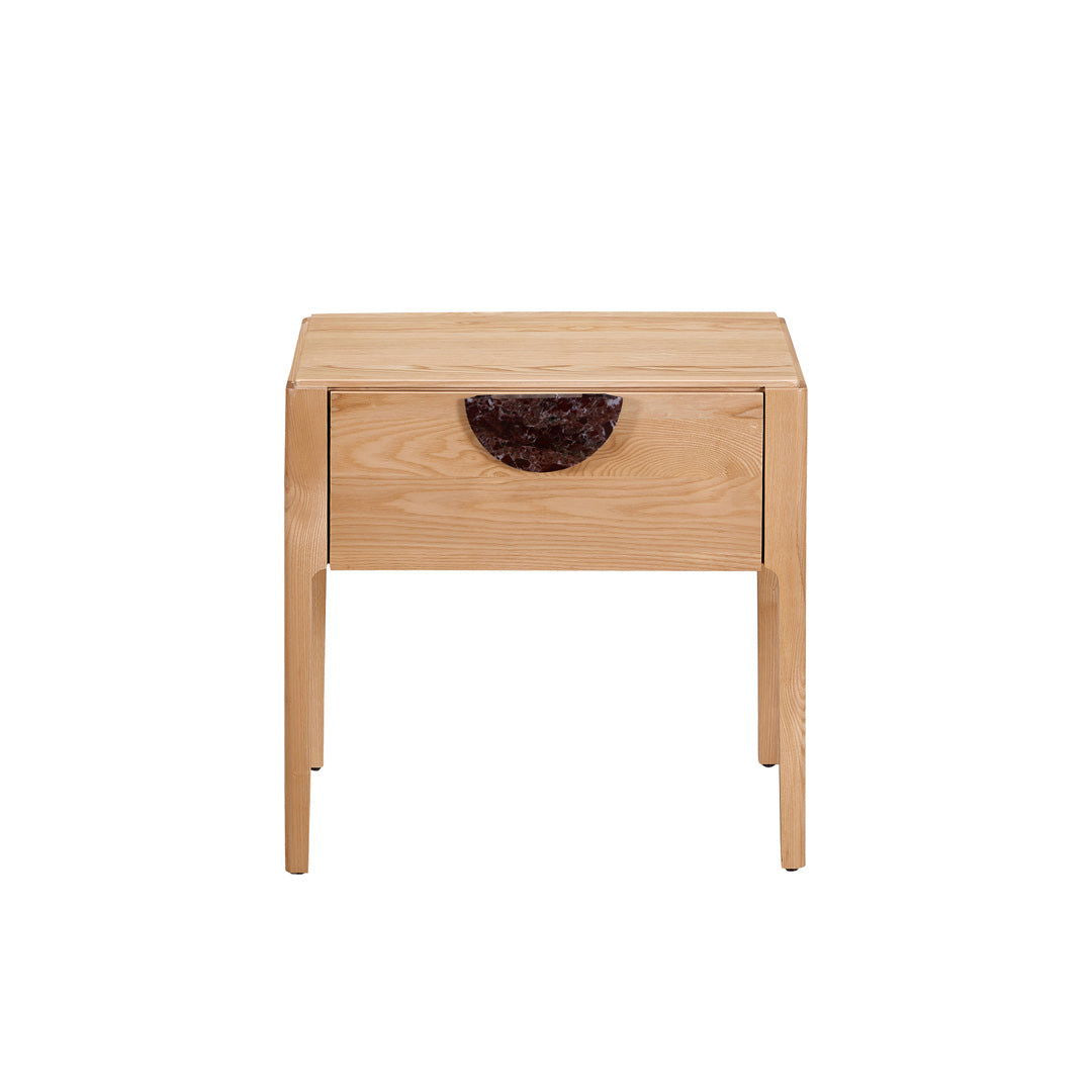 Craft Hardwood & Marble Side Table - Natural | Customisable Marble Handle BUBULAND HOME
