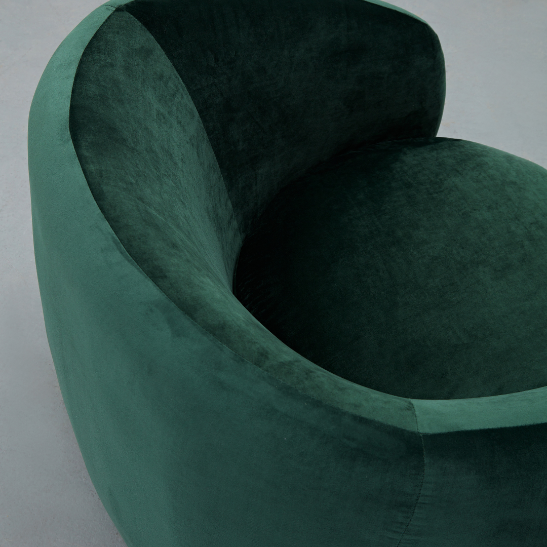 Cuddo Swivel Armchair - Green Velvet BUBULAND HOME