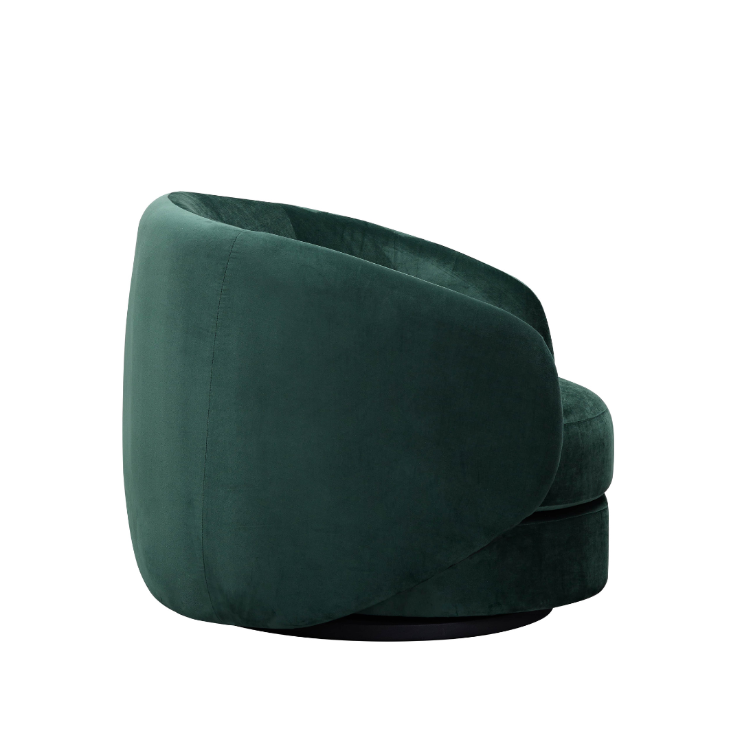Cuddo Swivel Armchair - Green Velvet BUBULAND HOME