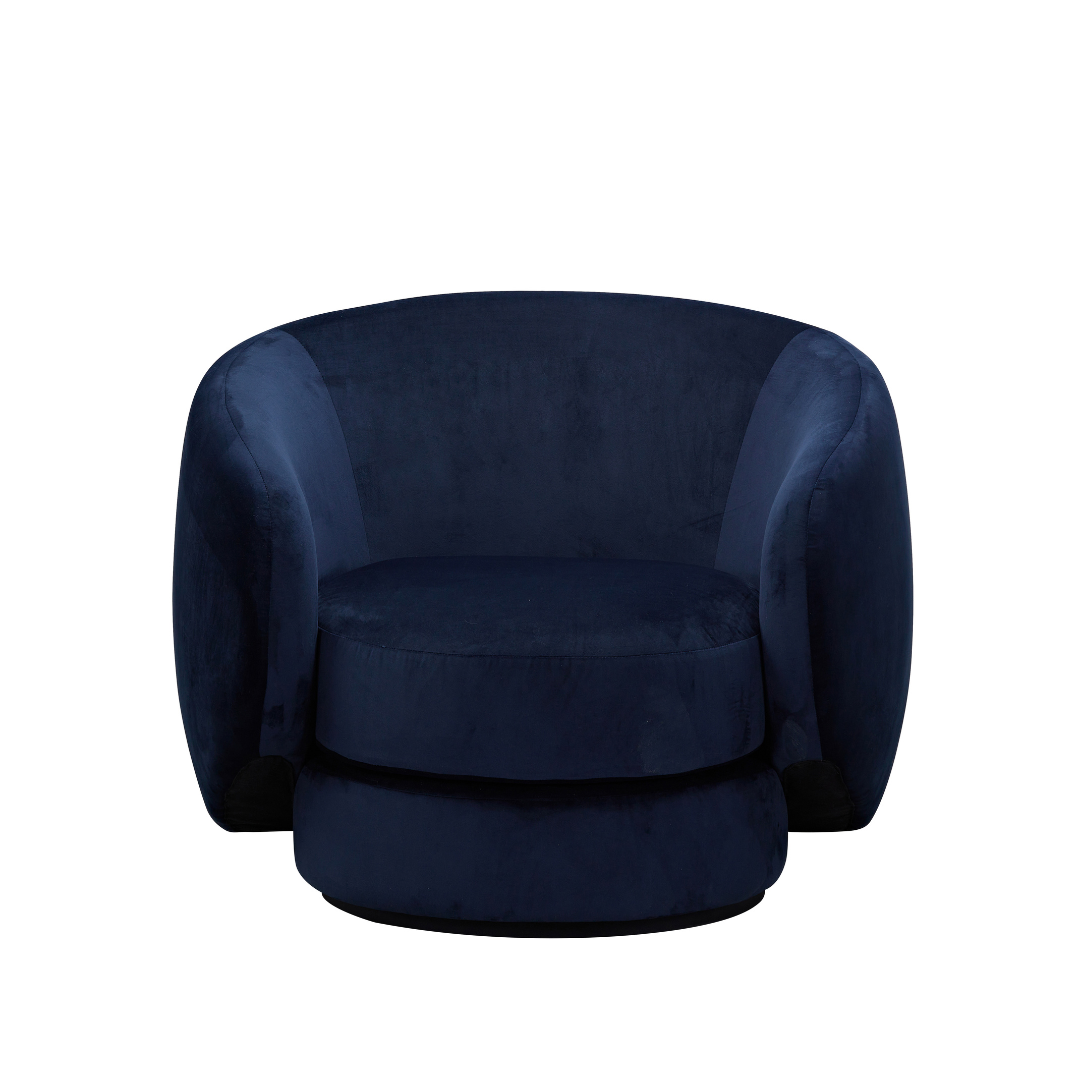 Cuddo Swivel Armchair - Navy Blue BUBULAND HOME