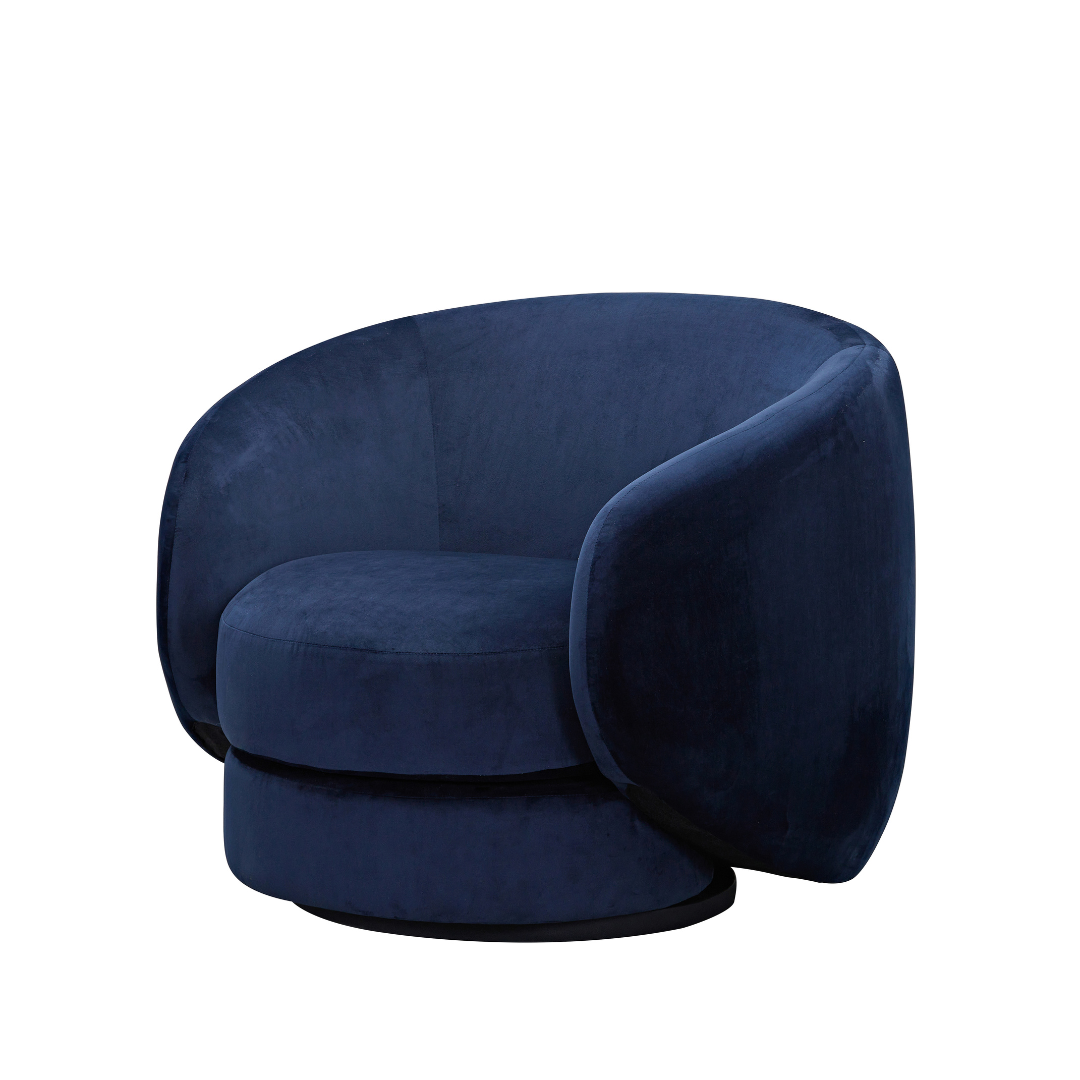 Cuddo Swivel Armchair - Navy Blue BUBULAND HOME