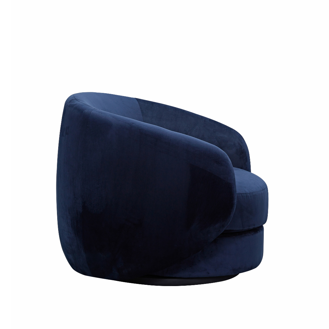 Cuddo Swivel Armchair - Navy Blue BUBULAND HOME