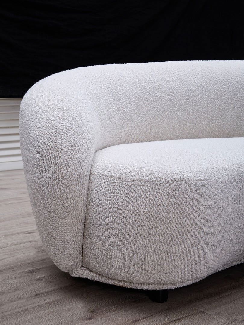 Curvo 3 Seater Boucle Sofa - Premium Ivory BUBULAND HOME