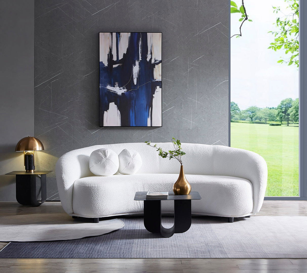 Curvo 3 Seater Boucle Sofa - Pure White | Limited Edit - sofa Default Title BUBULAND HOME