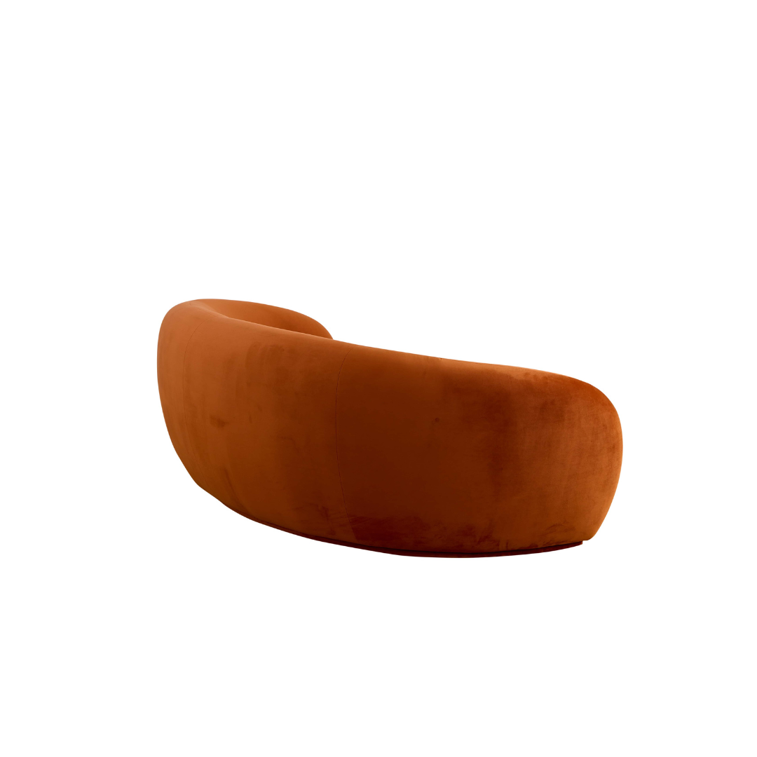 Curvo 3 Seater Velvet Sofa - Burnt Orange BUBULAND HOME
