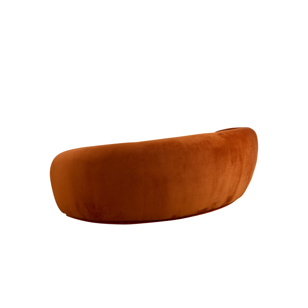 Curvo 3 Seater Velvet Sofa - Burnt Orange BUBULAND HOME