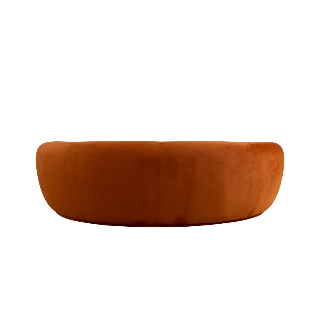Curvo 3 Seater Velvet Sofa - Burnt Orange BUBULAND HOME