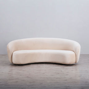 Curvo 3 Seater Velvet Sofa - Shell BUBULAND HOME